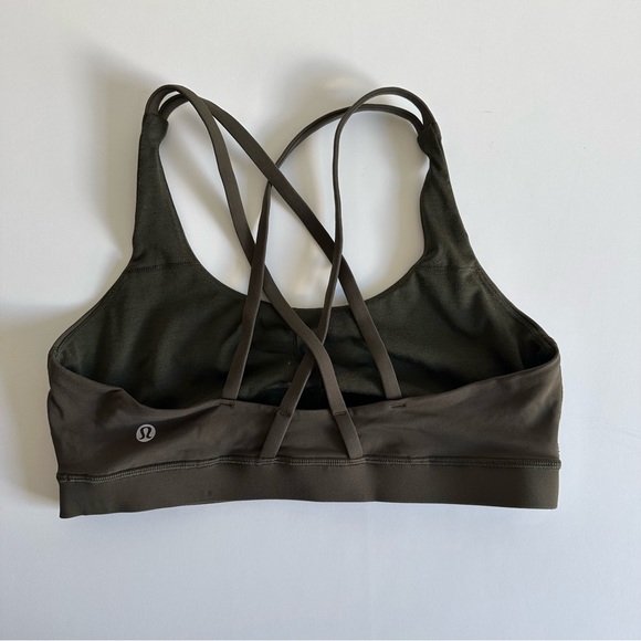 Olive Lululemon Energy Bra 10 - Picture 2 of 4